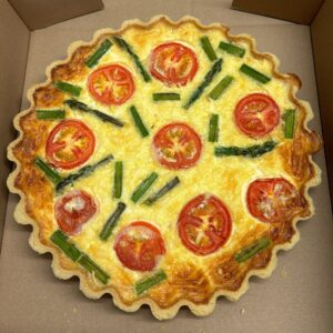 Asparagus + Tomato Quiche