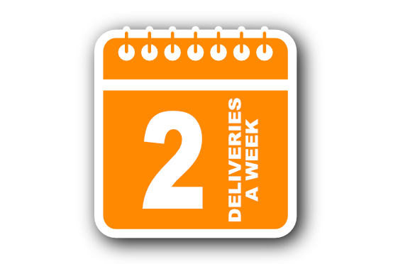 2 deliveries a week