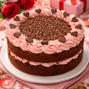 Chocolate & Strawberry Valentines Cake