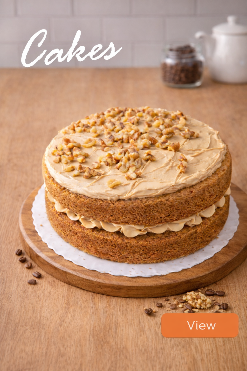 Coffee and Walnut cake button